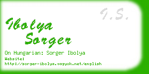 ibolya sorger business card